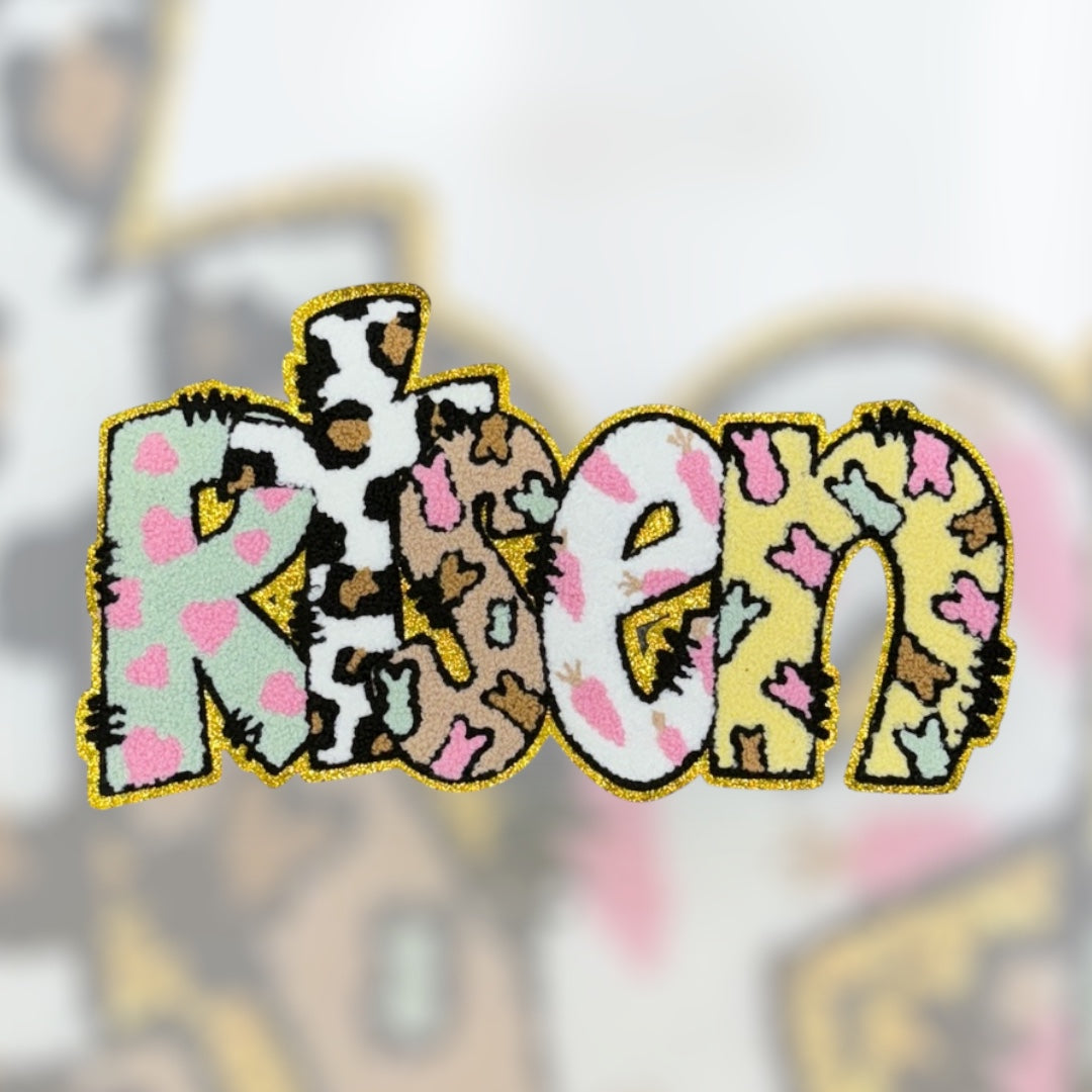 Easter risen iron on patch