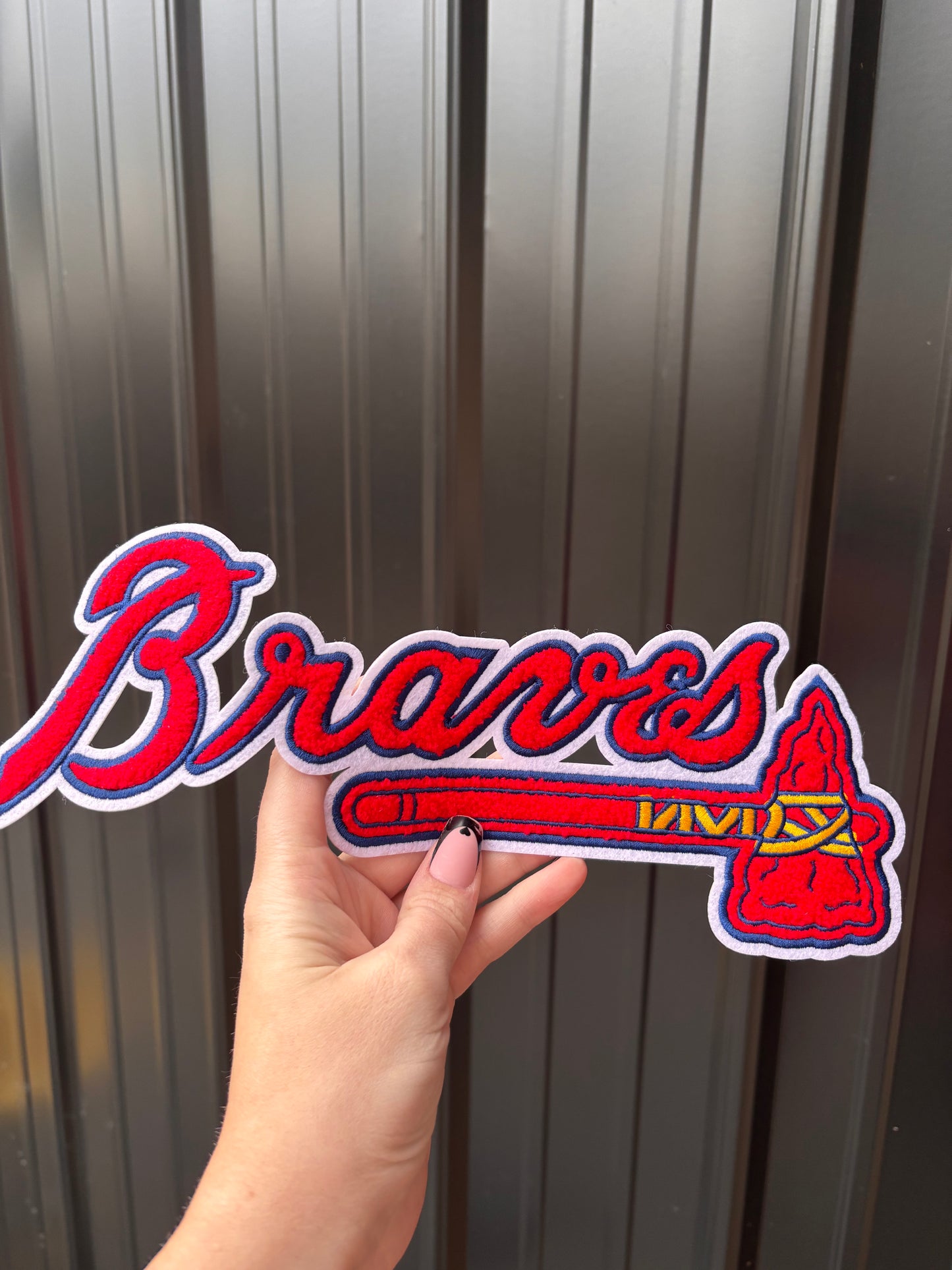 Braves chenille embroidered iron on patch