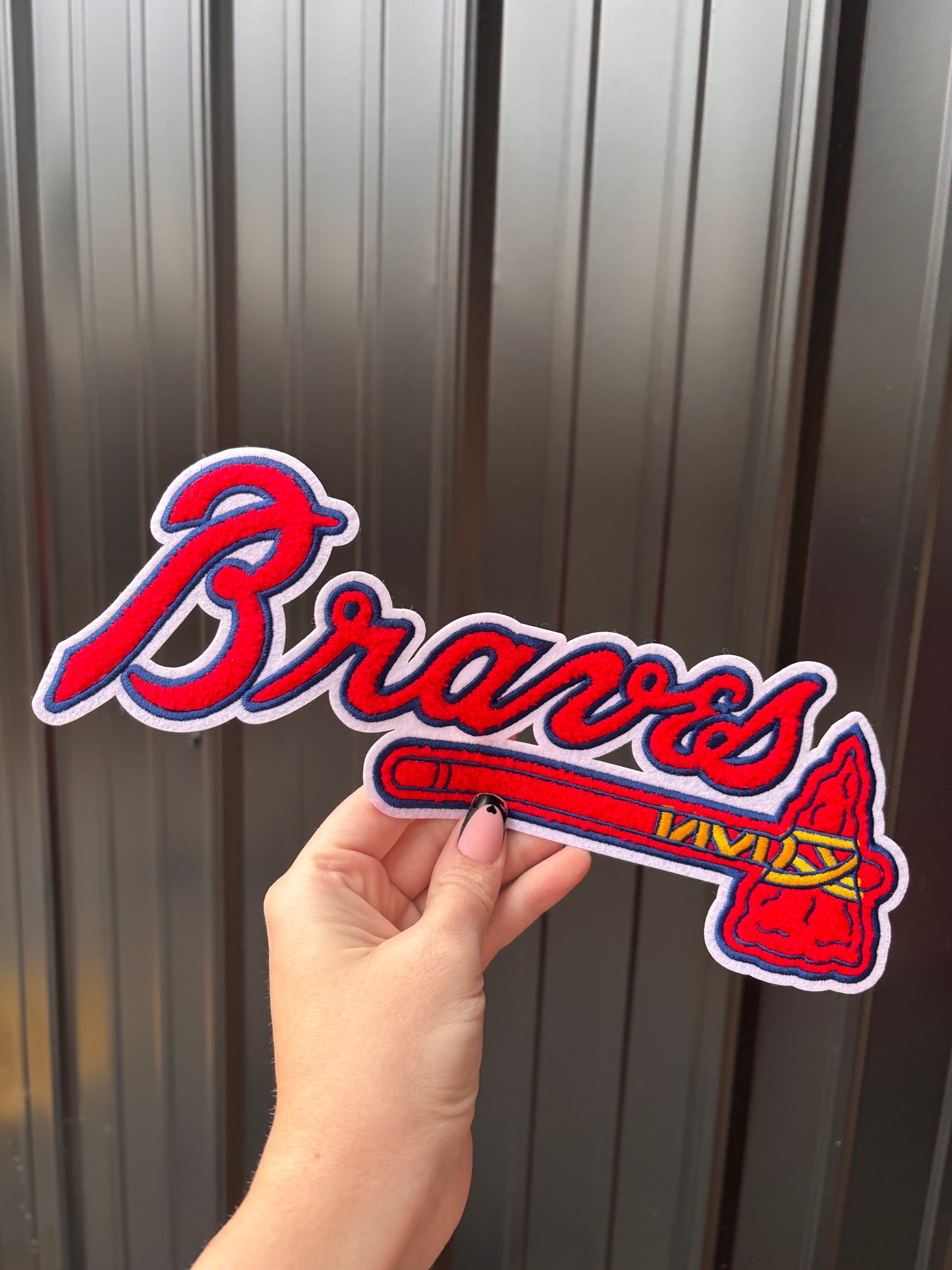 Braves chenille embroidered iron on patch