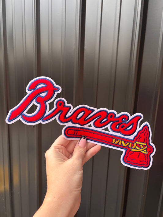 Braves chenille embroidered iron on patch