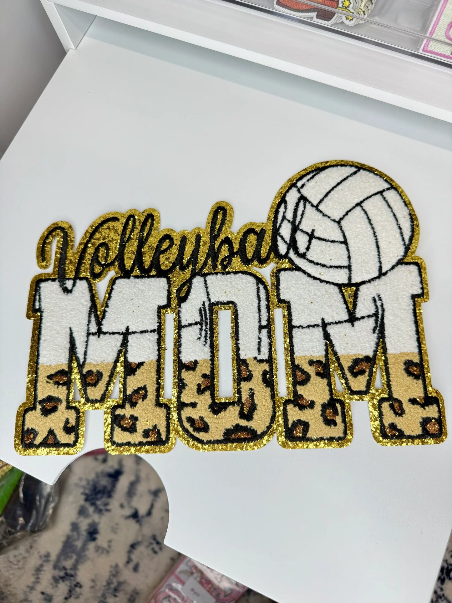 Volleyball mom embroidered iron on patch