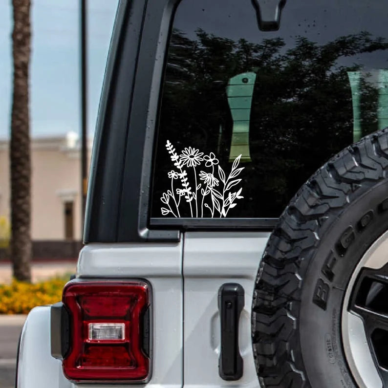 Wildflower waterproof car decals
