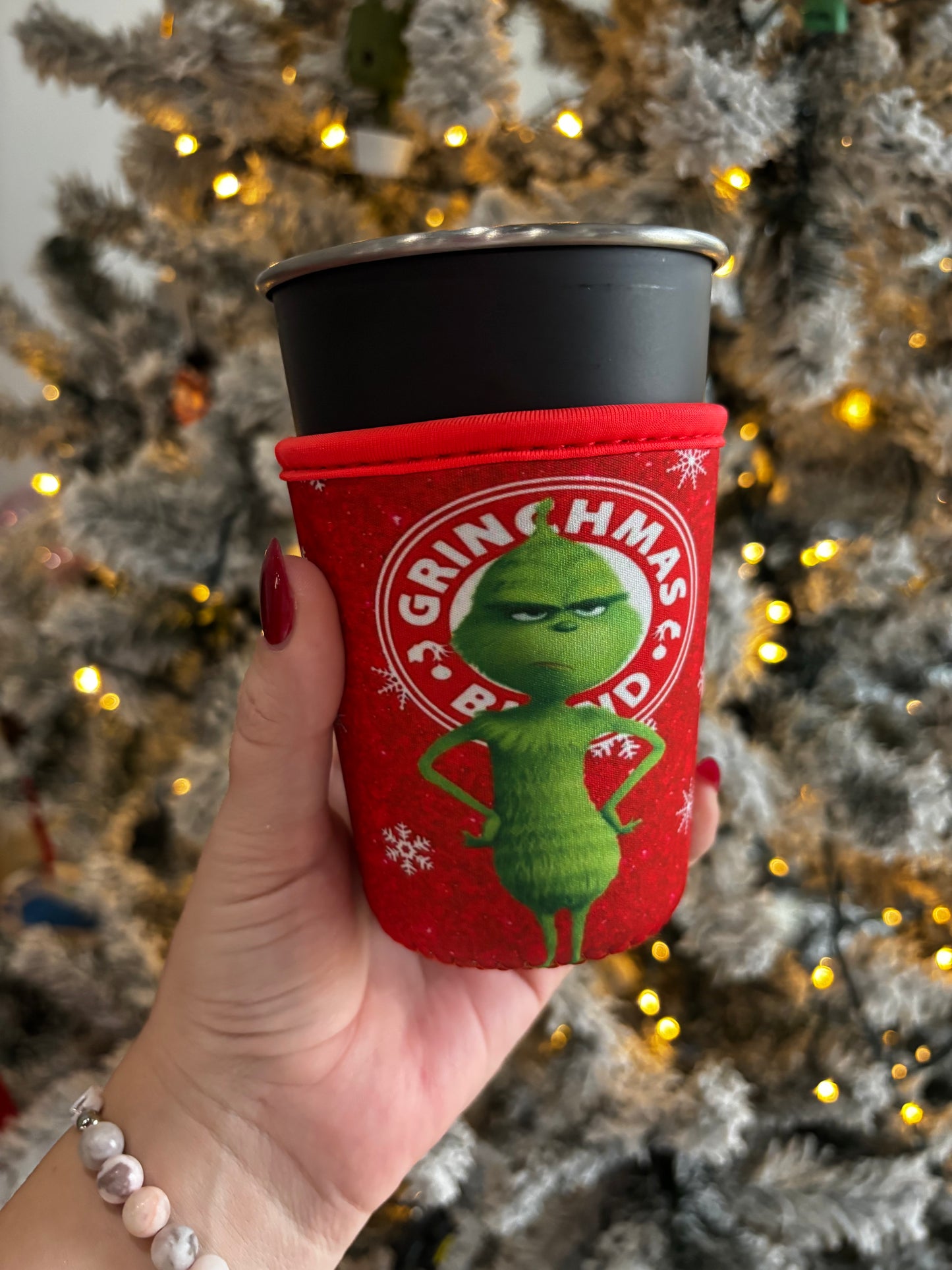 Grinchmas blend Reusable cup sleeve