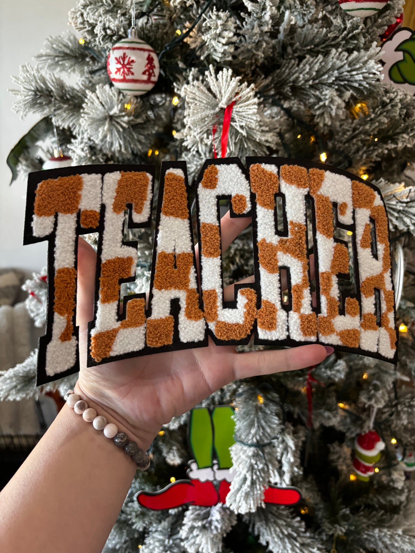 Teacher Chenille iron on patch