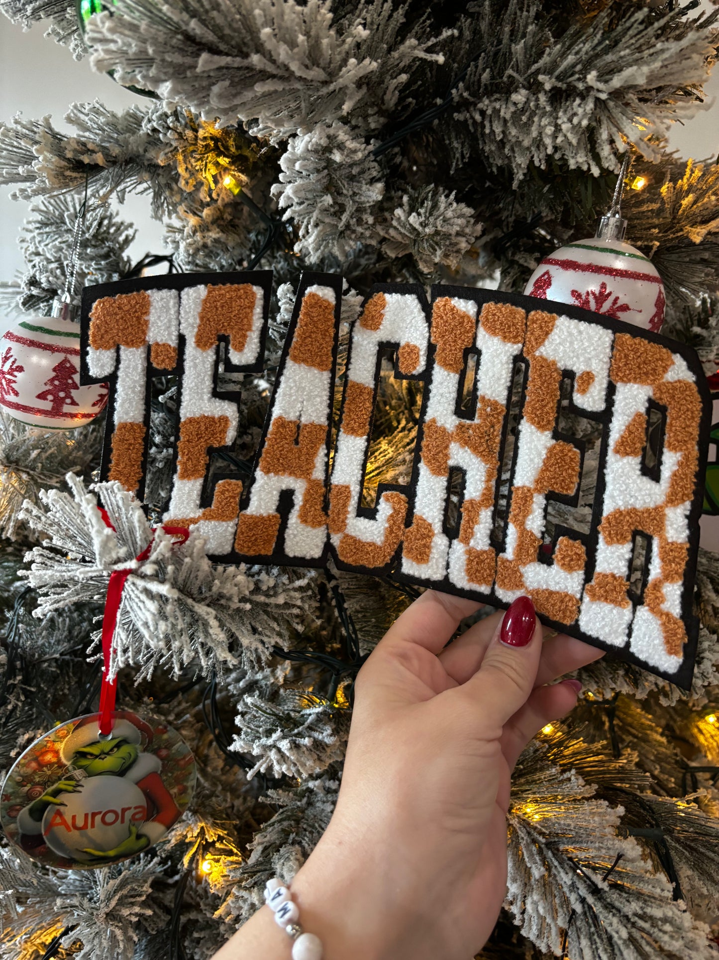 Teacher Chenille iron on patch