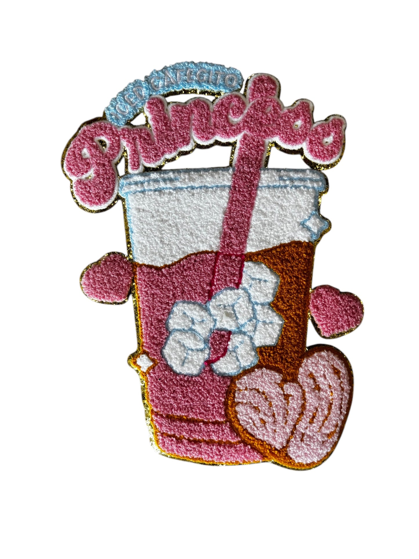Iced cafecito princess Chenille iron on patch