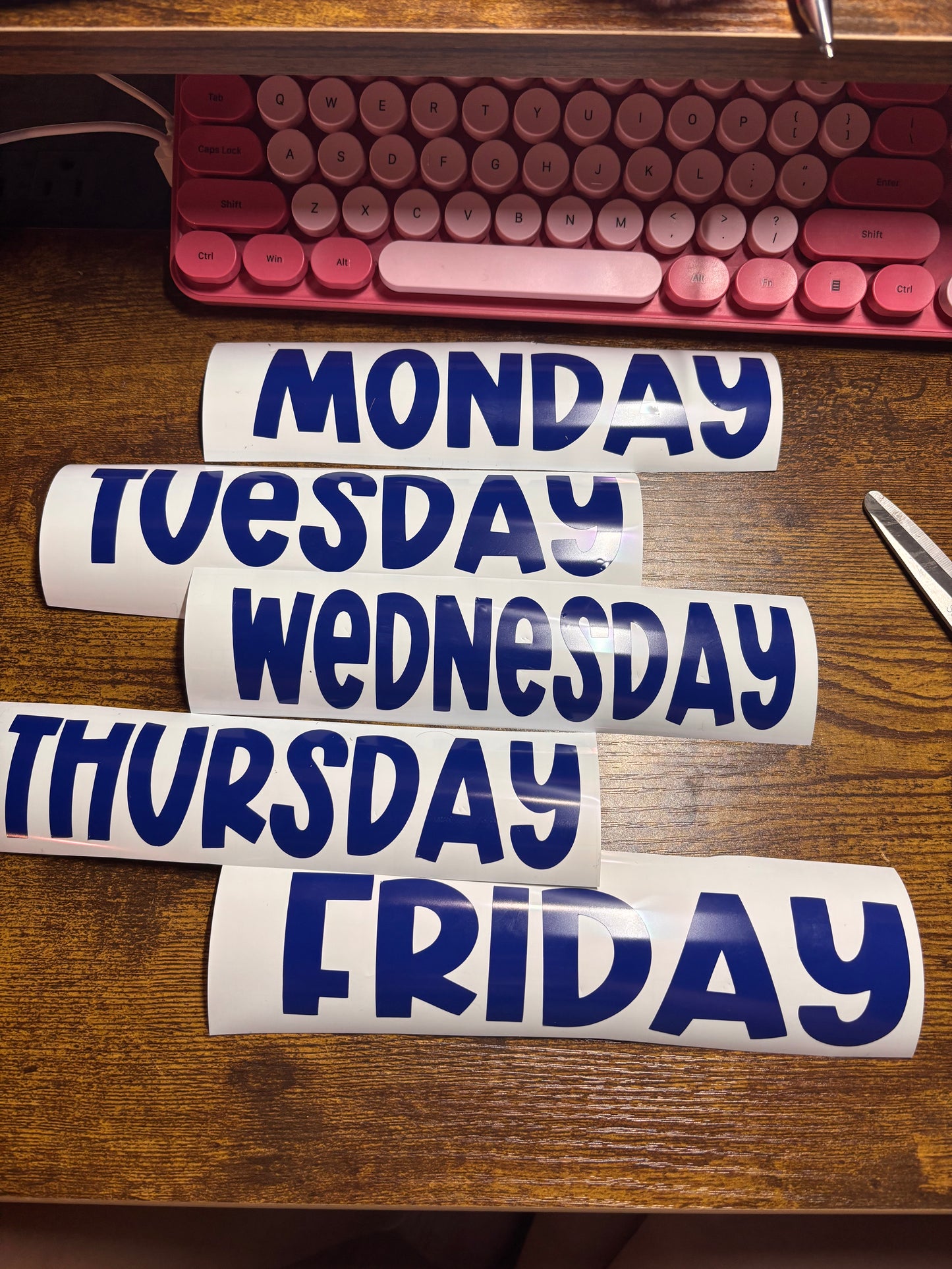 Monday to Friday vinyl decal