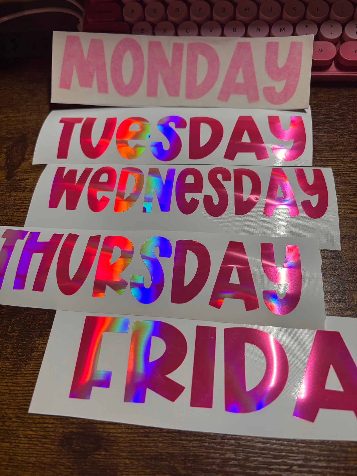 Monday to Friday vinyl decal