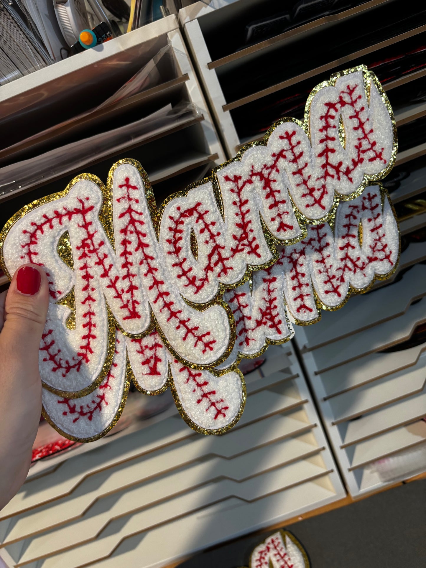 Mama baseball theme Chenille