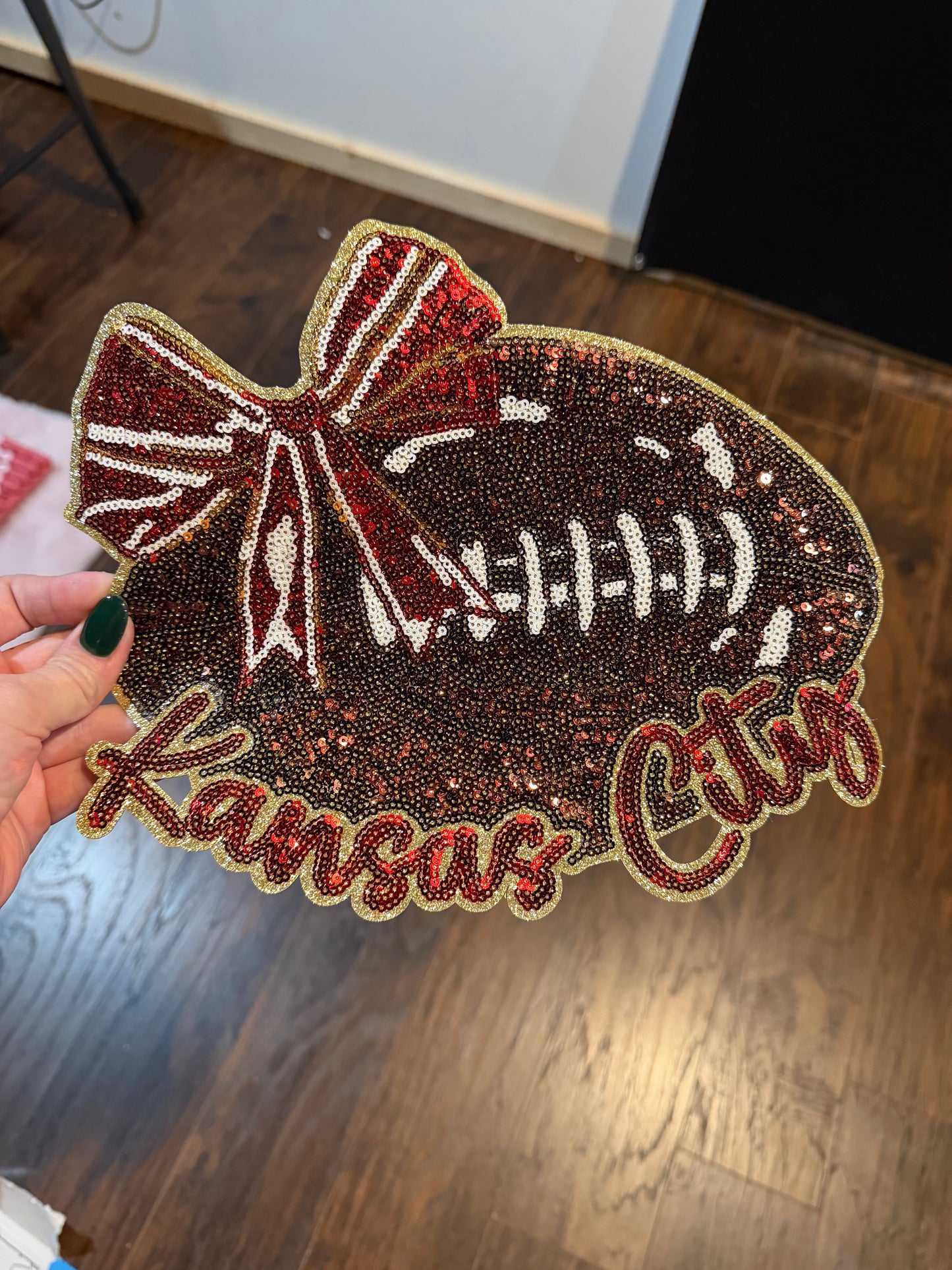 Kansas city football sequins iron on patch