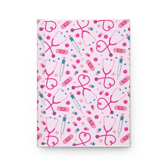 Pink nurse theme Hardcover Journal Matte