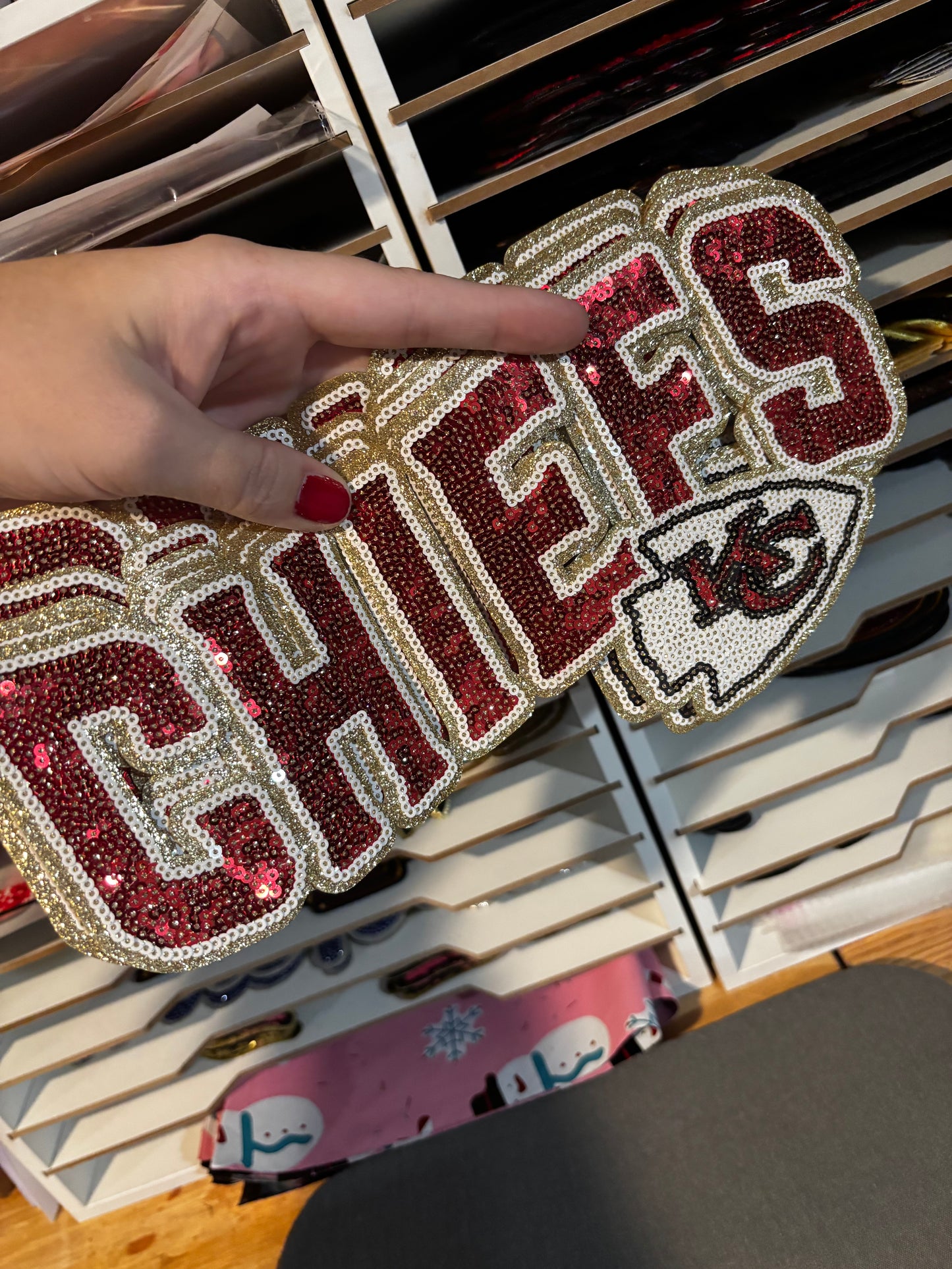 Chiefs Sequins embroidered iron on patch