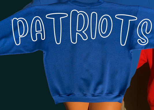 Patriots crewneck new logo (front small logo, back large patriots)