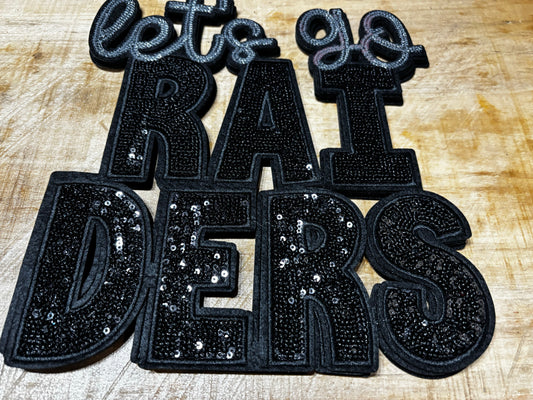 Sequins embroidered Let’s Go Raiders Patch