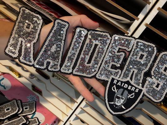 Raiders Sequins embroidered iron on patch