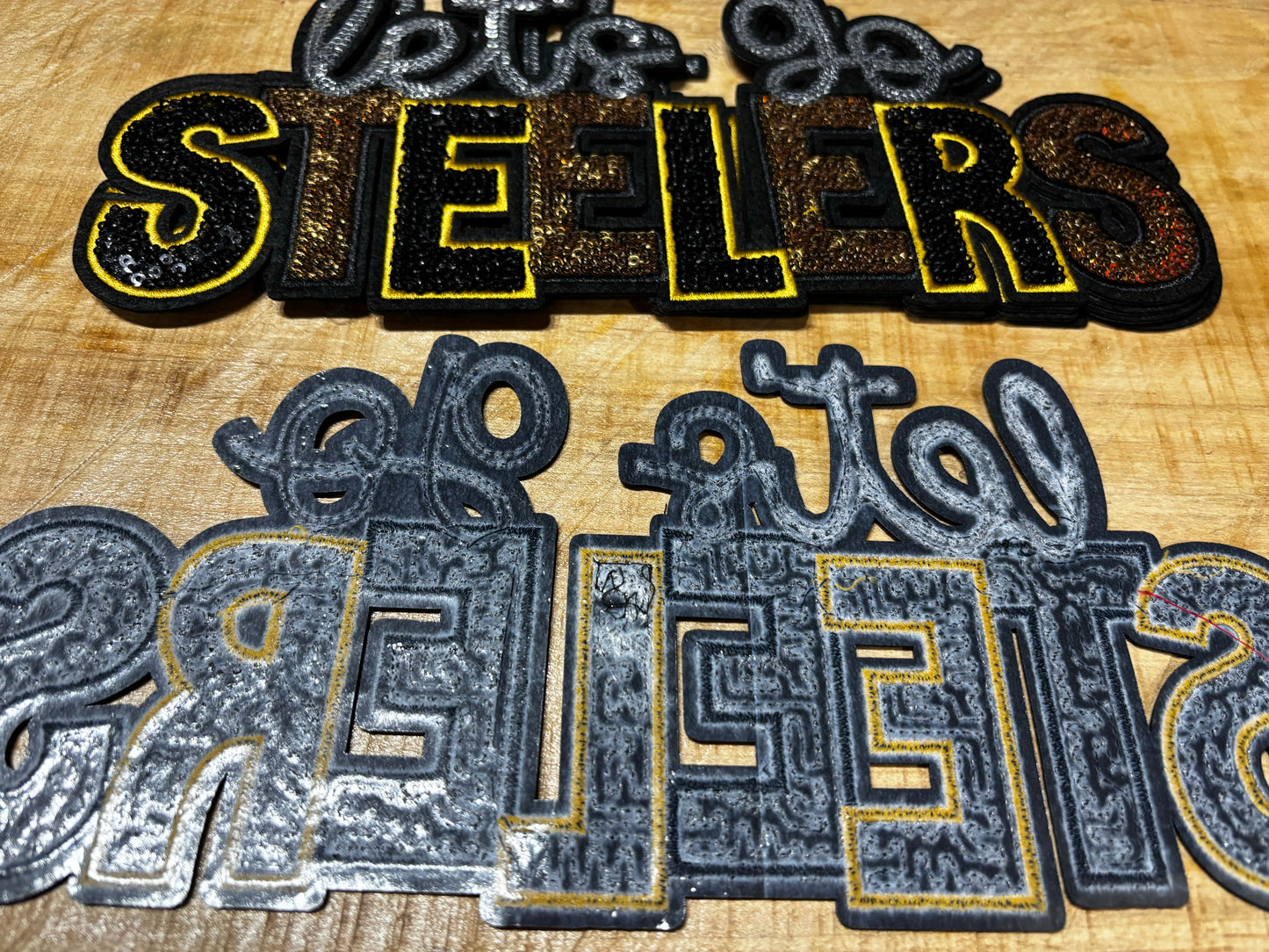 Sequins embroidered Let’s Go Steelers Patch