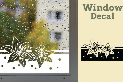Flower window waterproof decal