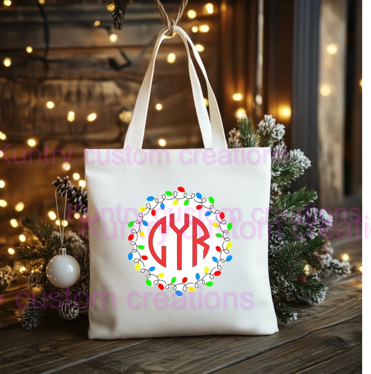 Custom monogram tote bag