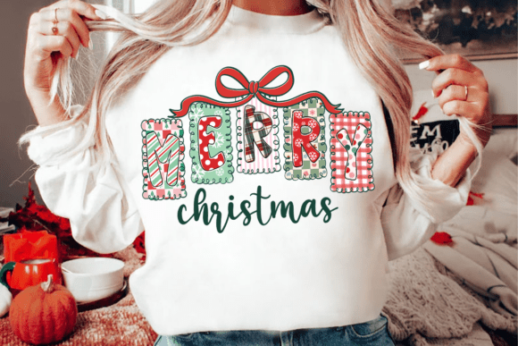 Buffalo Plaid Patchwork Merry Christmas DTF