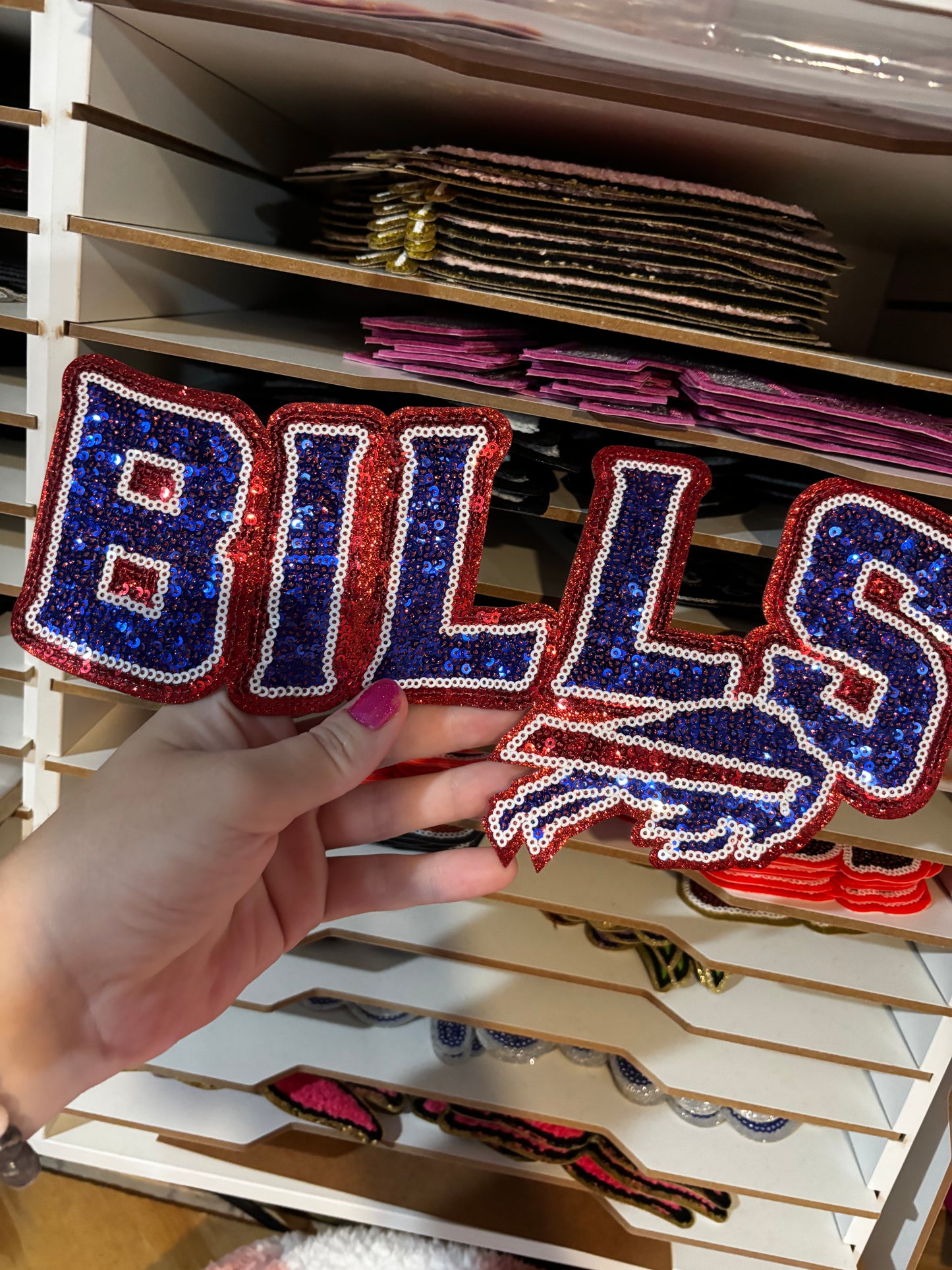 Bills Sequins embroidered iron on patch