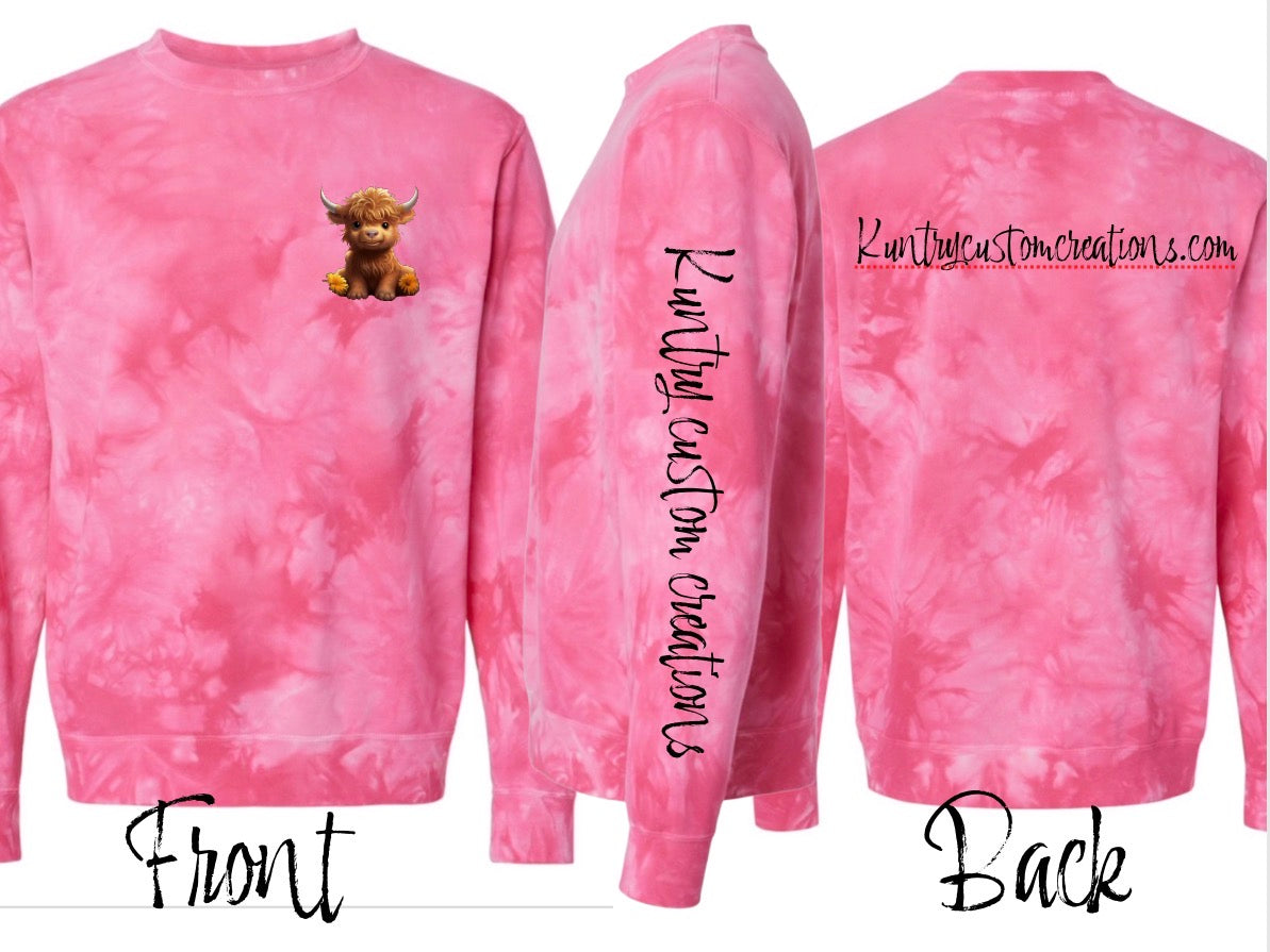 Kuntry custom creations merch crewneck tie dye