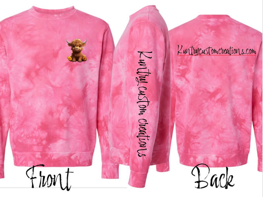 Kuntry custom creations merch crewneck tie dye