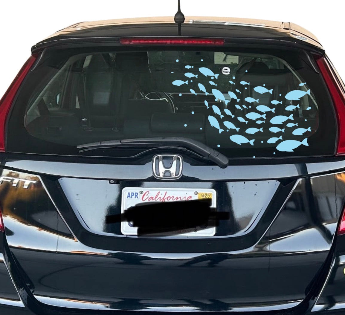 Swimming fish car window decal