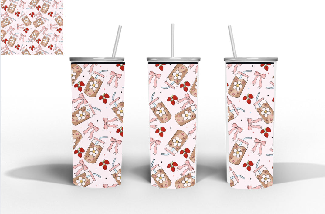 Iced coffee bows 20oz skinny tumbler