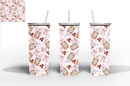 Iced coffee bows 20oz skinny tumbler