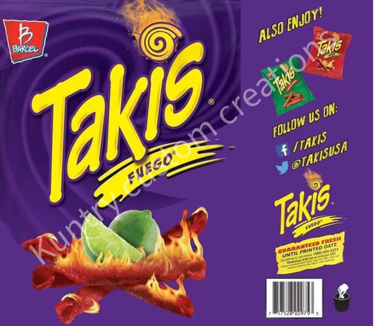 Takis chip bag sublimation transfer