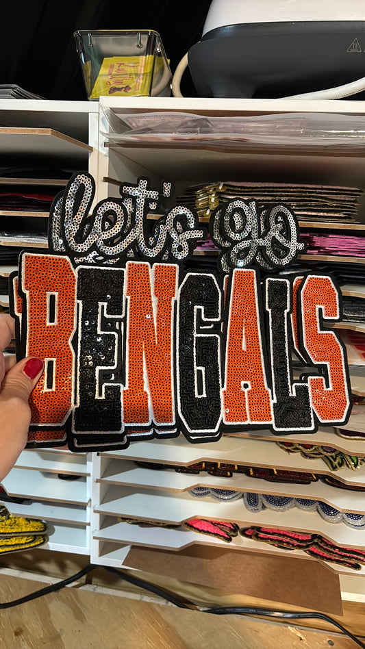 Bengals Sequins embroidered iron on patch