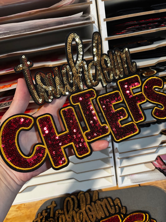 Sequins embroidered touchdown chiefs patch