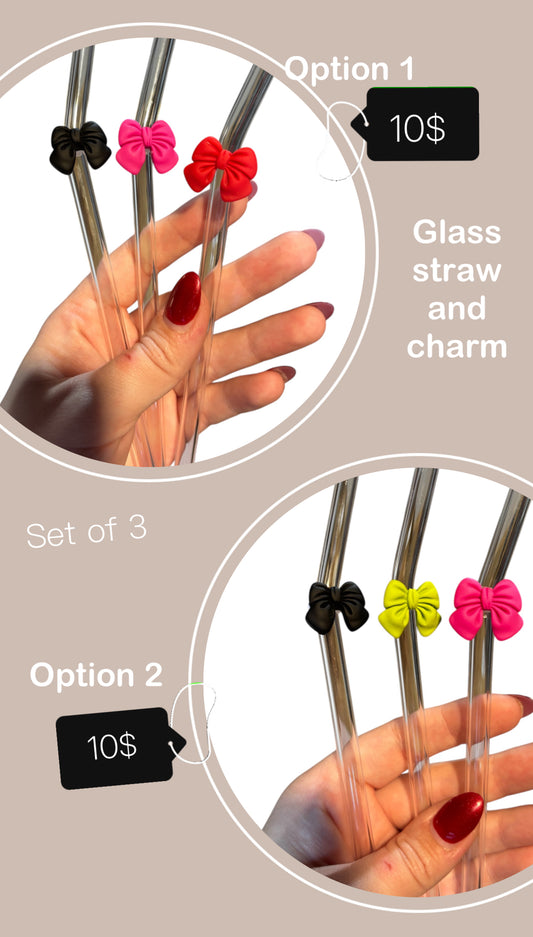 Glass straw bow set