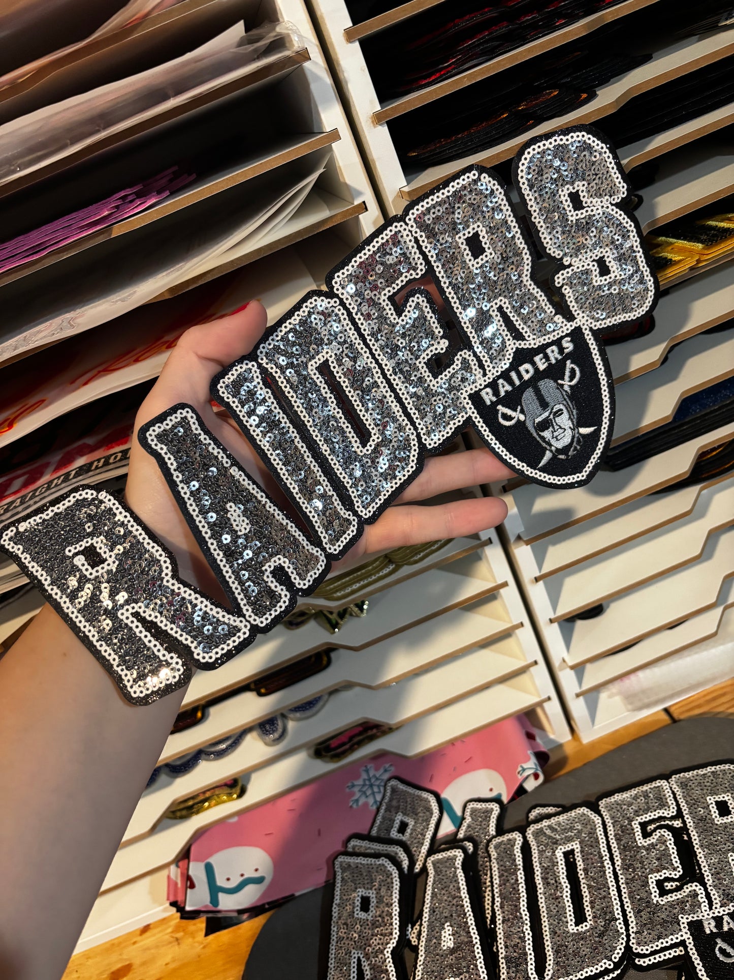 Raiders Sequins embroidered iron on patch