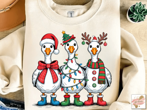 Christmas goose DTF transfer