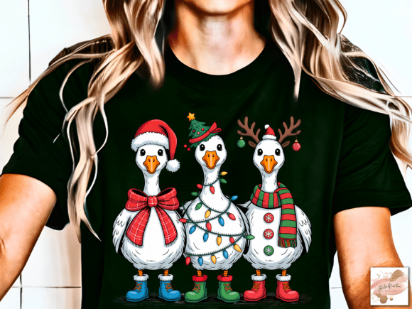 Christmas goose DTF transfer