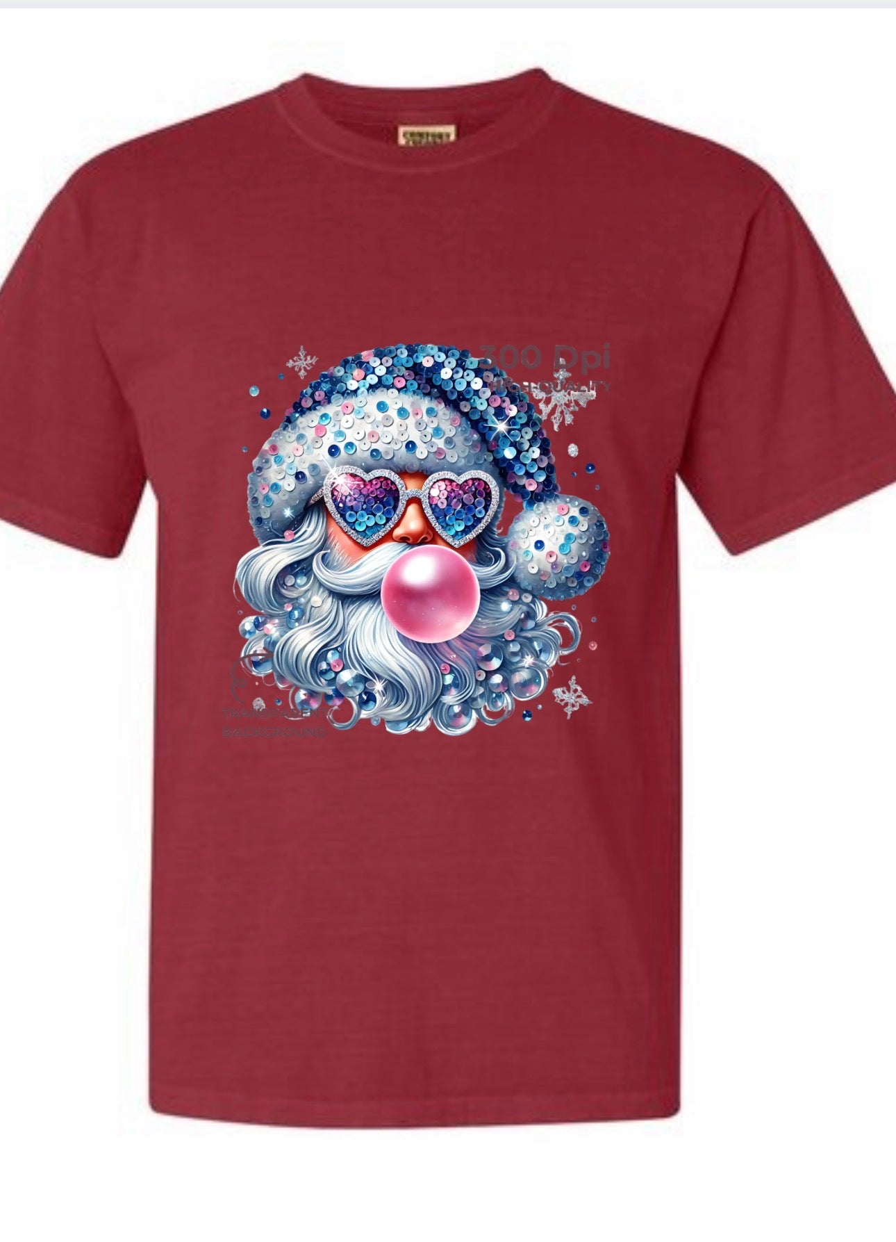 Bubble gum glitter Santa