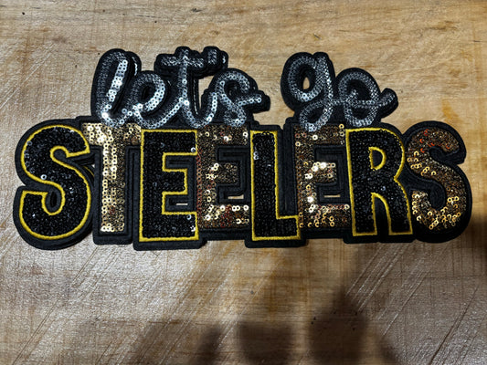 Sequins embroidered Let’s Go Steelers Patch