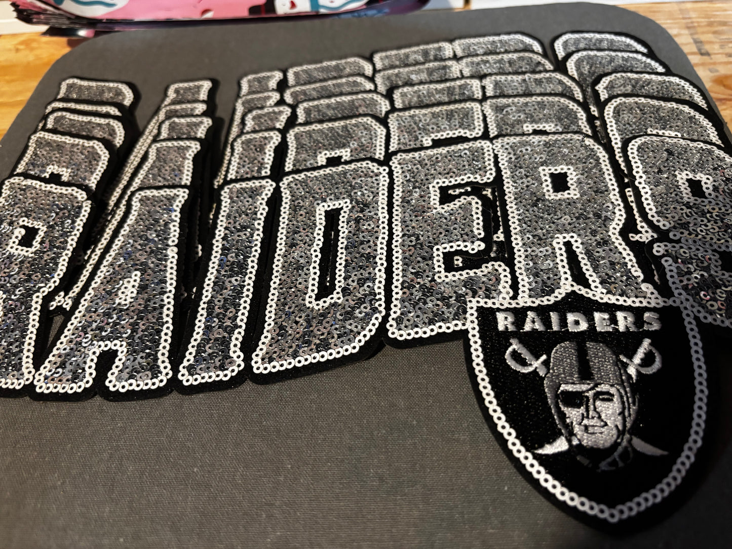 Raiders Sequins embroidered iron on patch