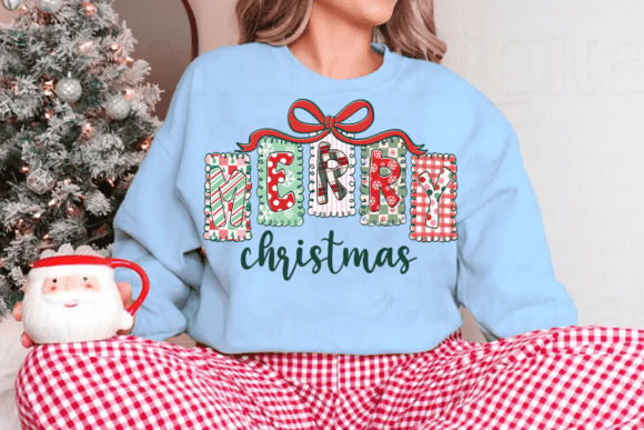 Buffalo Plaid Patchwork Merry Christmas DTF