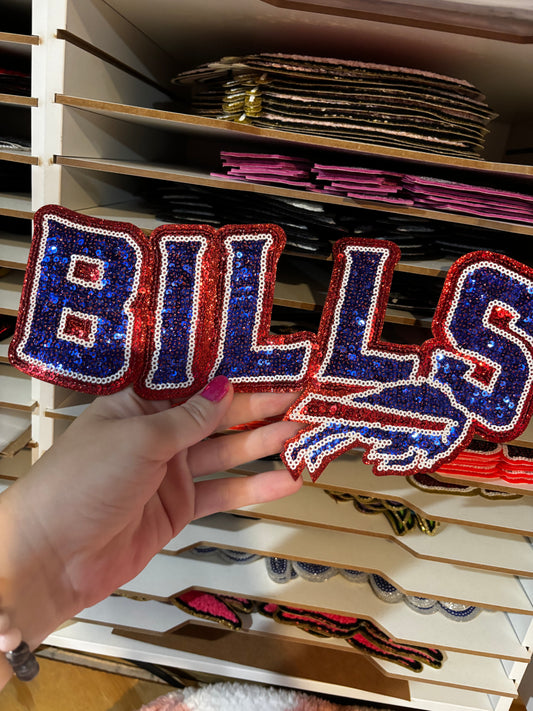 Bills Sequins embroidered iron on patch