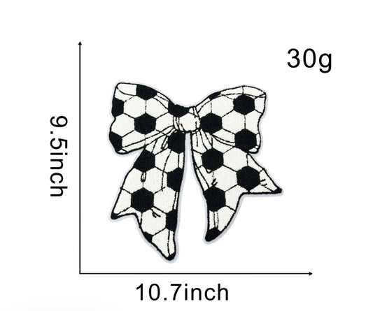 Soccer bow sequins iron on patch
