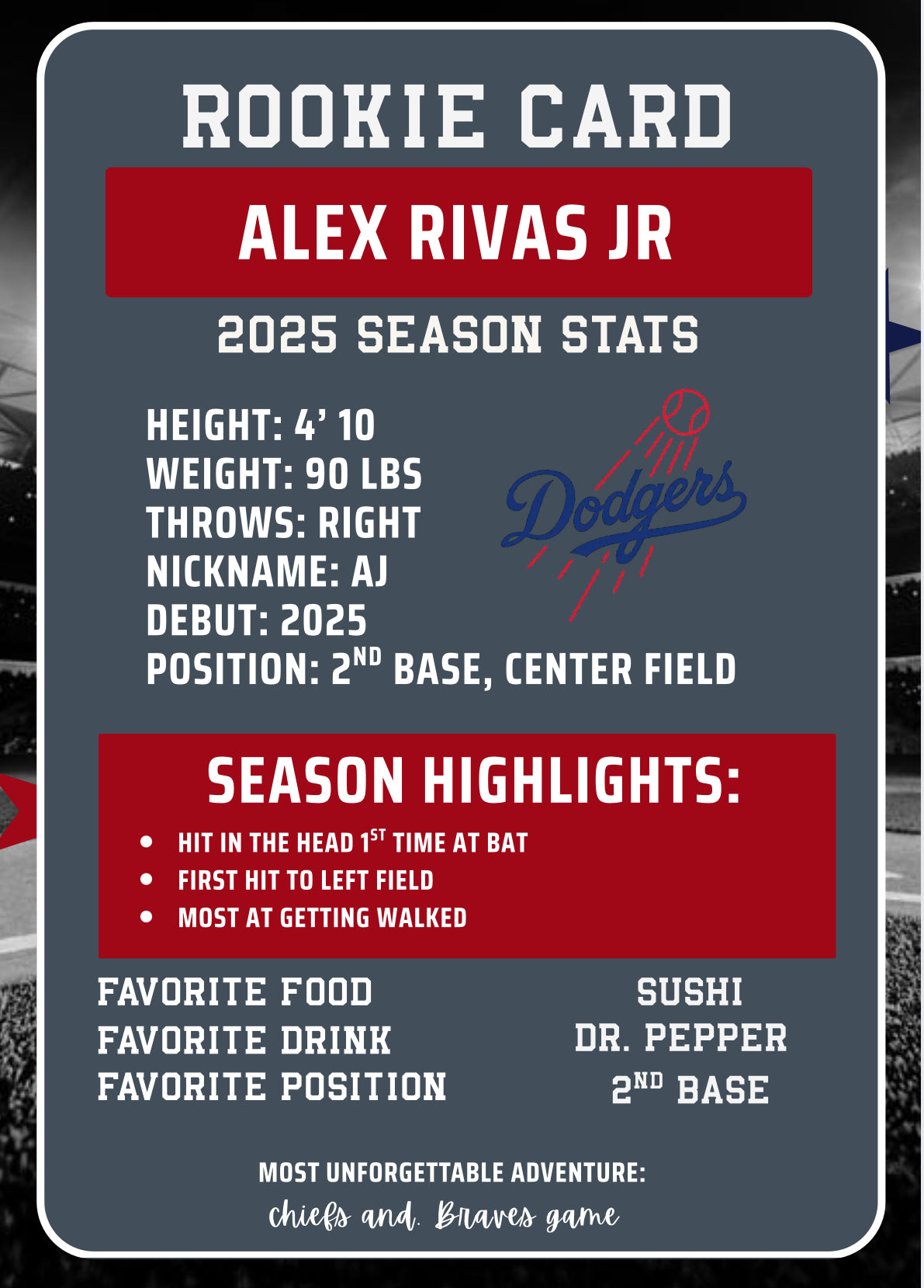 Double sided Custom baseball cards for any sport - your kids will love these