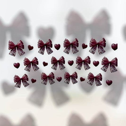 Bows, hearts UV DTF transfer sticker