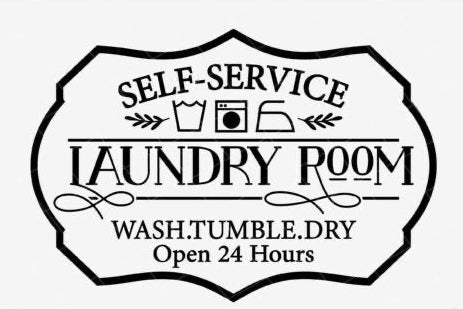 Laundry room door/window decal
