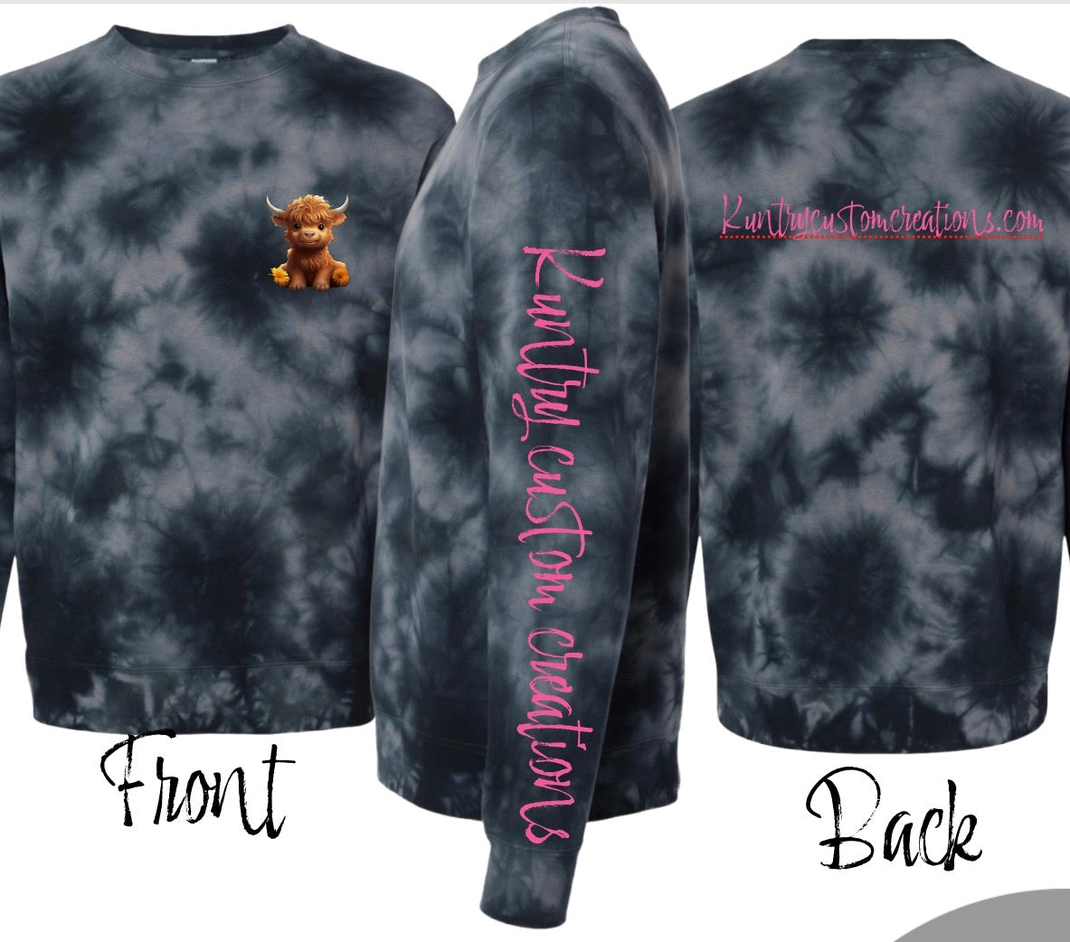 Kuntry custom creations merch crewneck tie dye