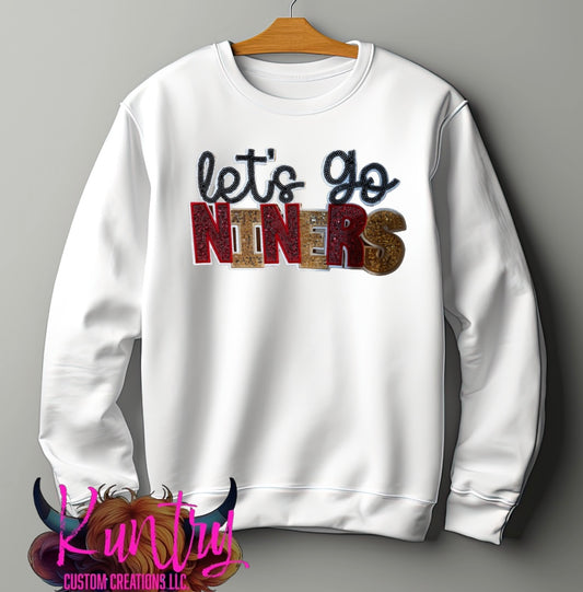 Let’s go niners embroidered sequins sweatshirt