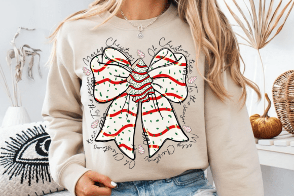 Christmas cookie bow shirt or crewneck