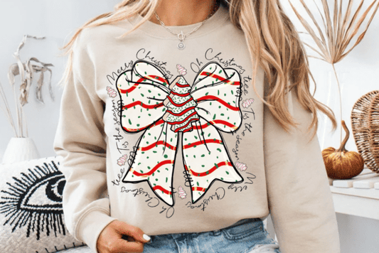 Christmas cookie bow shirt or crewneck