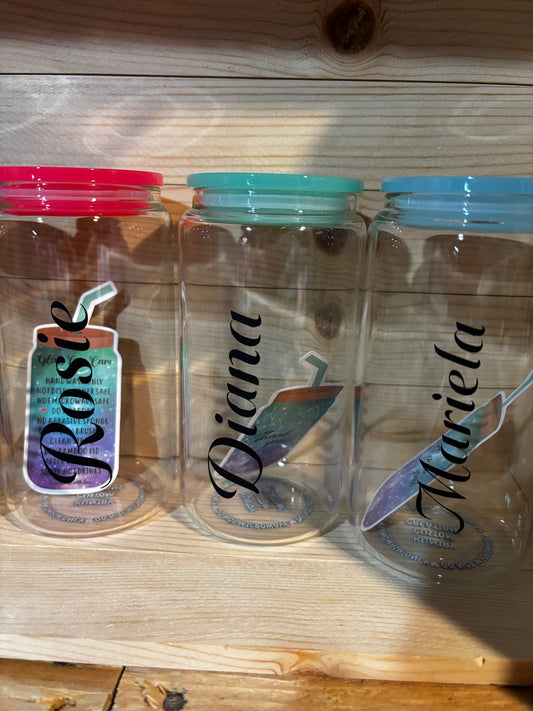 Custom name 16oz drinking glass